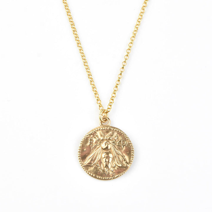 Honey Bee Coin Necklace