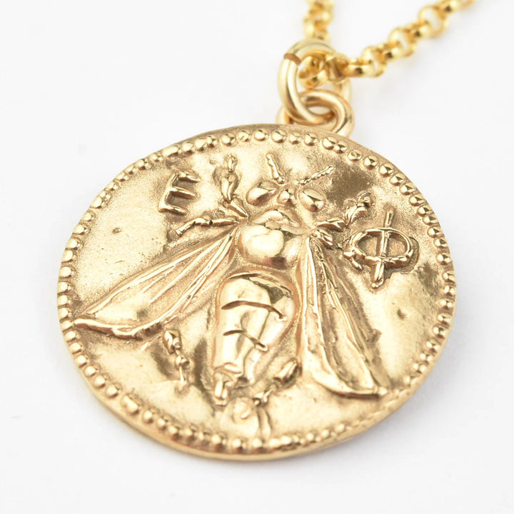 Honey Bee Coin Necklace