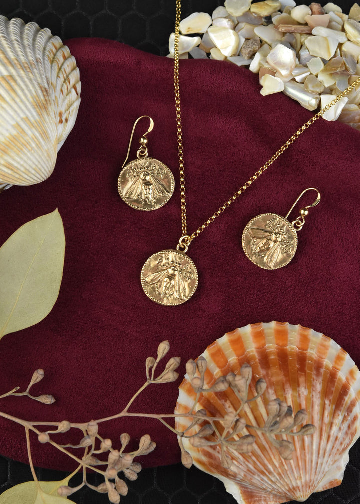 Honey Bee Coin Necklace