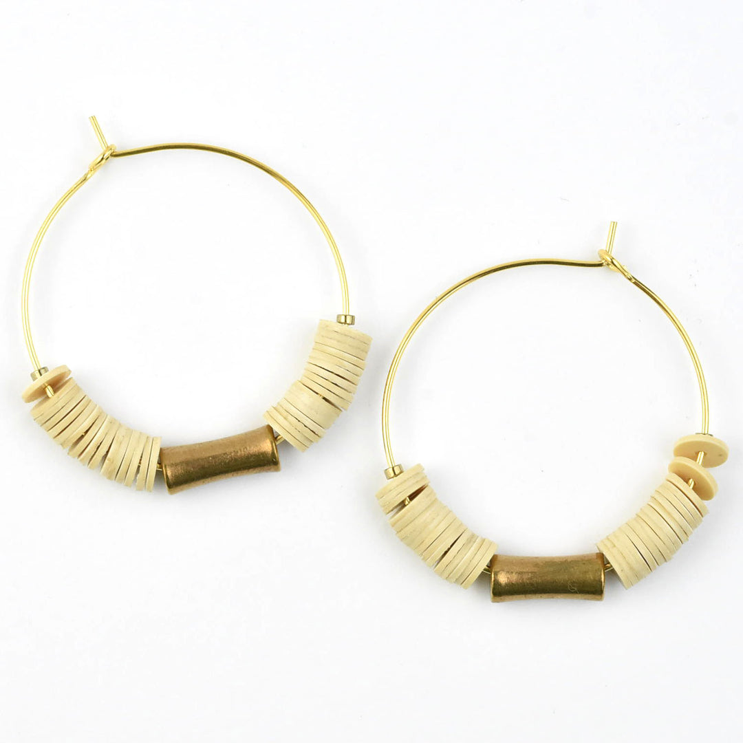 Beige Vinyl Hoops