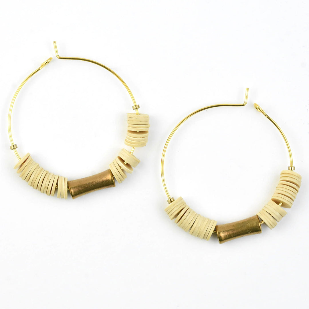 Beige Vinyl Hoops