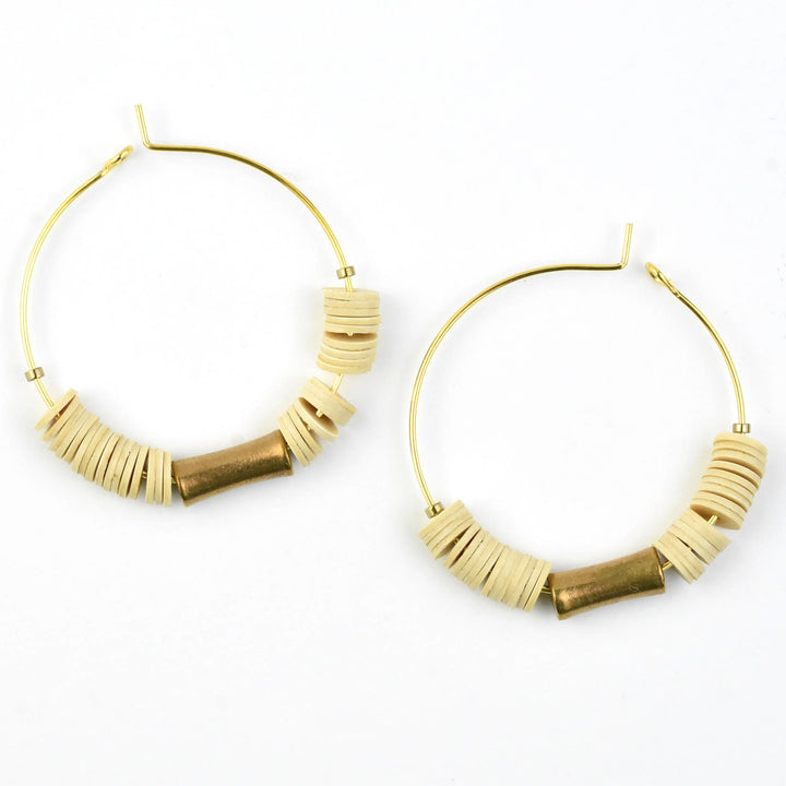 Beige Vinyl Hoops