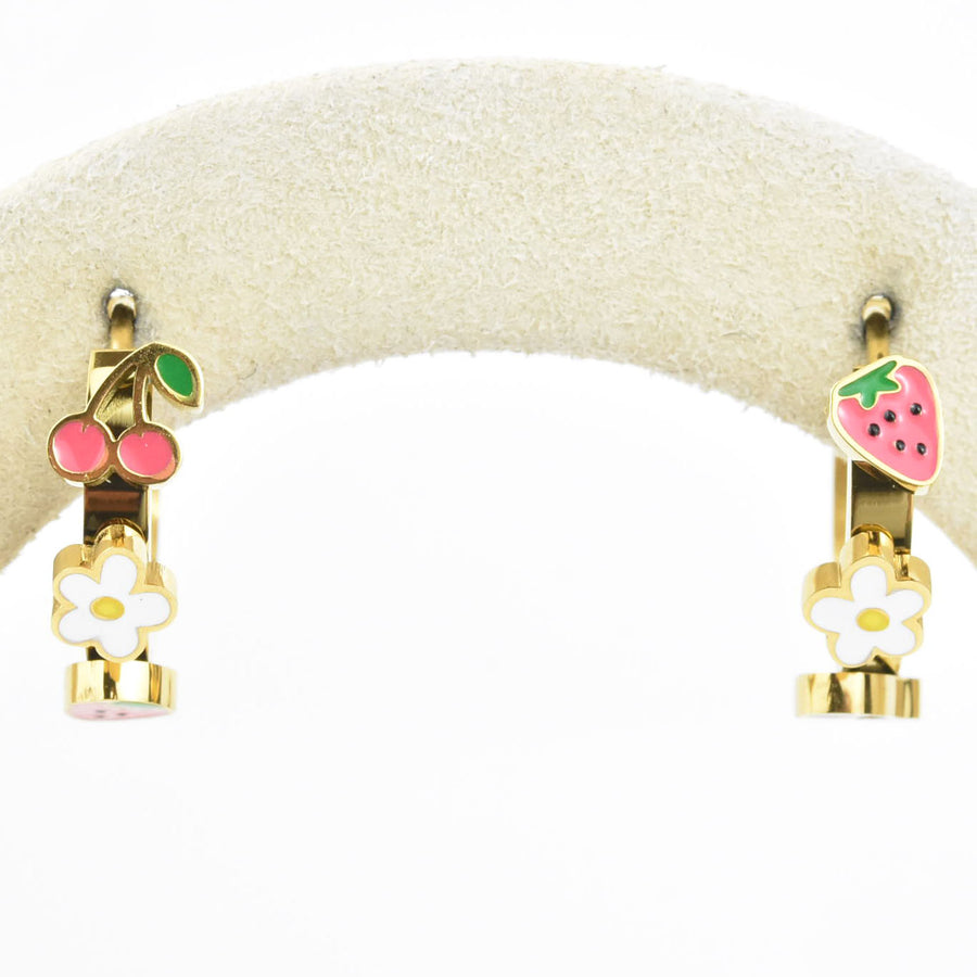 Berry Sweet 3D Huggies - Goldmakers Fine Jewelry