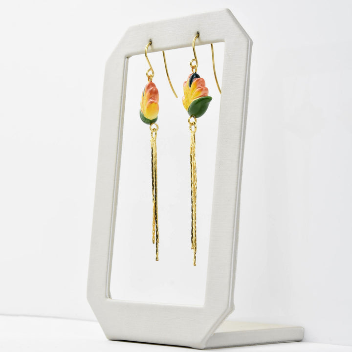 Bird of Paradise Fringe Earring - Goldmakers Fine Jewelry