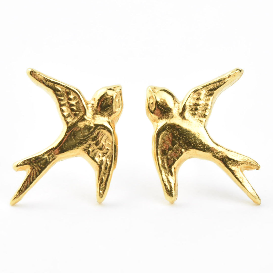 Vermeil Bird Studs