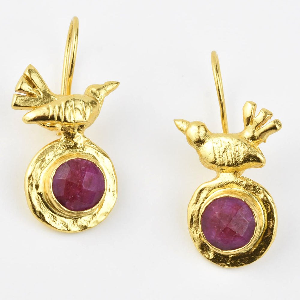 Gold Plated Bird Earrings - Goldmakers Fine Jewelry