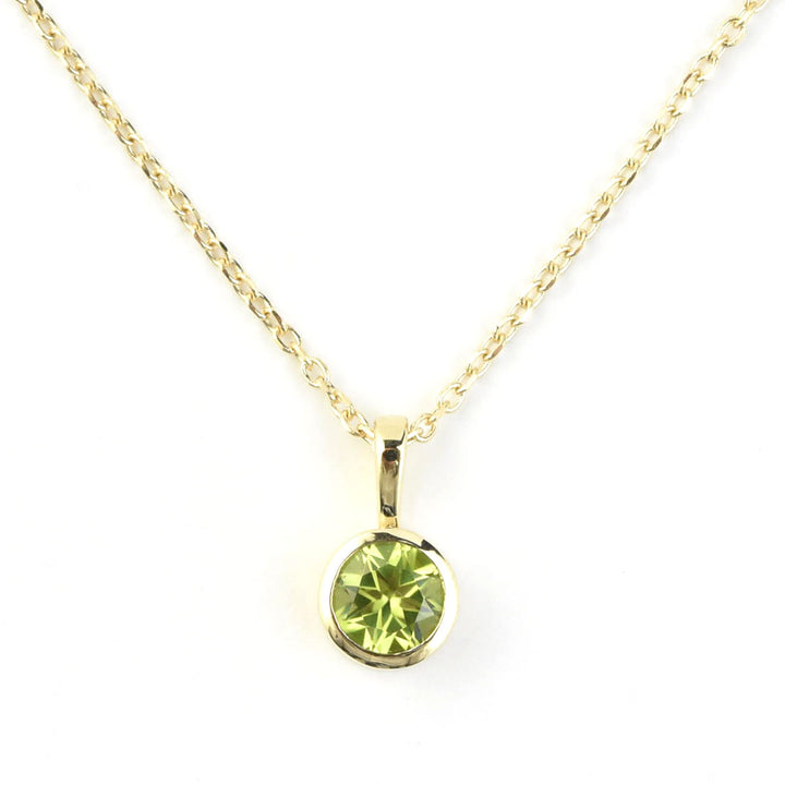 Bezel Set Birthstone Necklace, 14k Yellow Gold - Goldmakers Fine Jewelry