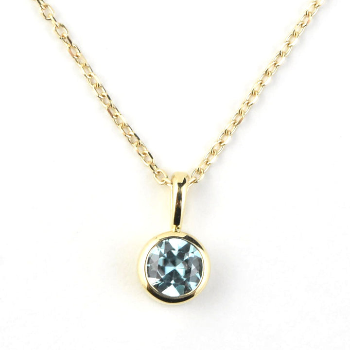 Bezel Set Birthstone Necklace, 14k Yellow Gold - Goldmakers Fine Jewelry