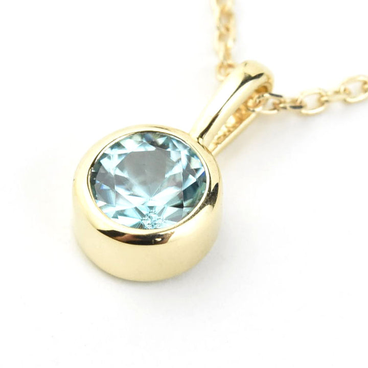 Bezel Set Birthstone Necklace, 14k Yellow Gold - Goldmakers Fine Jewelry