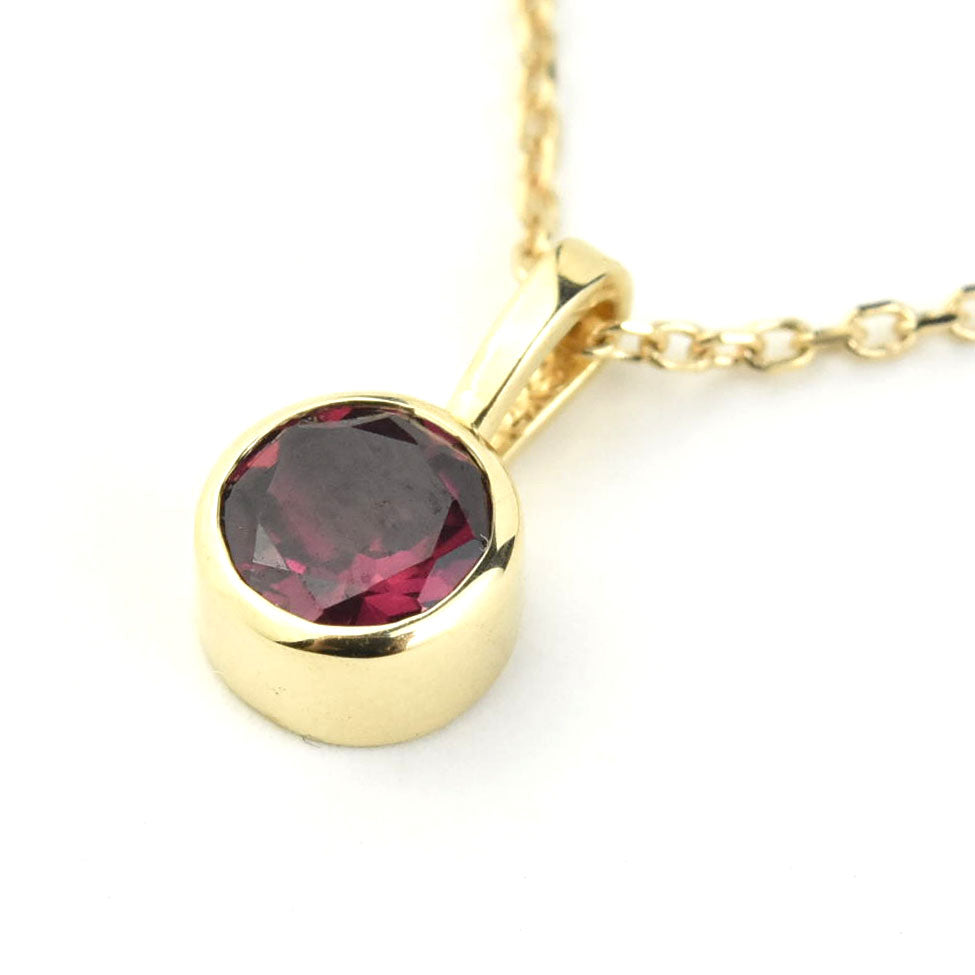 Bezel Set Birthstone Necklace, 14k Yellow Gold - Goldmakers Fine Jewelry
