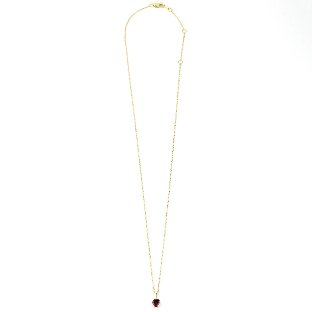Bezel Set Birthstone Necklace, 14k Yellow Gold - Goldmakers Fine Jewelry