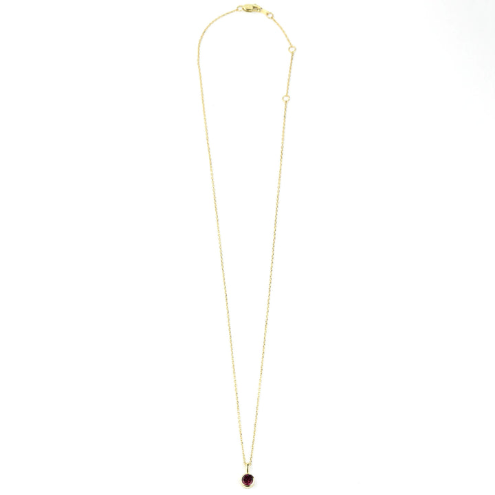 Bezel Set Birthstone Necklace, 14k Yellow Gold - Goldmakers Fine Jewelry