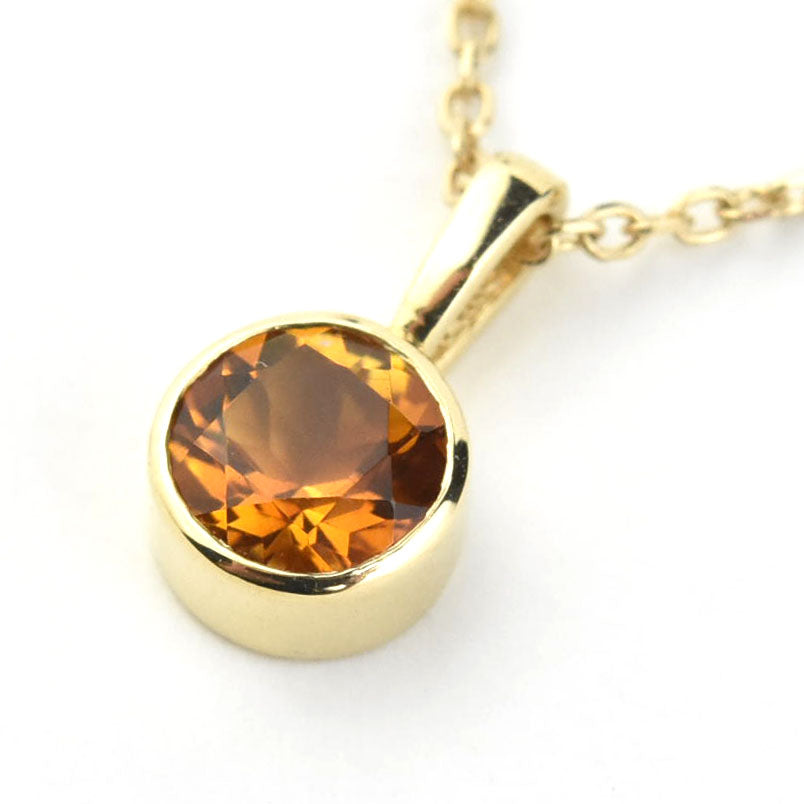 Bezel Set Birthstone Necklace, 14k Yellow Gold - Goldmakers Fine Jewelry