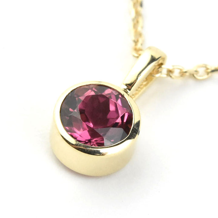 Bezel Set Birthstone Necklace, 14k Yellow Gold - Goldmakers Fine Jewelry