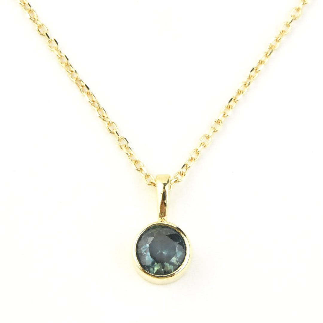 Bezel Set Birthstone Necklace, 14k Yellow Gold - Goldmakers Fine Jewelry
