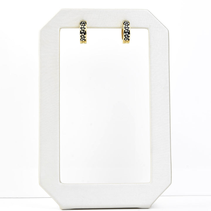 Black Fawn Print Chunky Huggie Hoops - Goldmakers Fine Jewelry