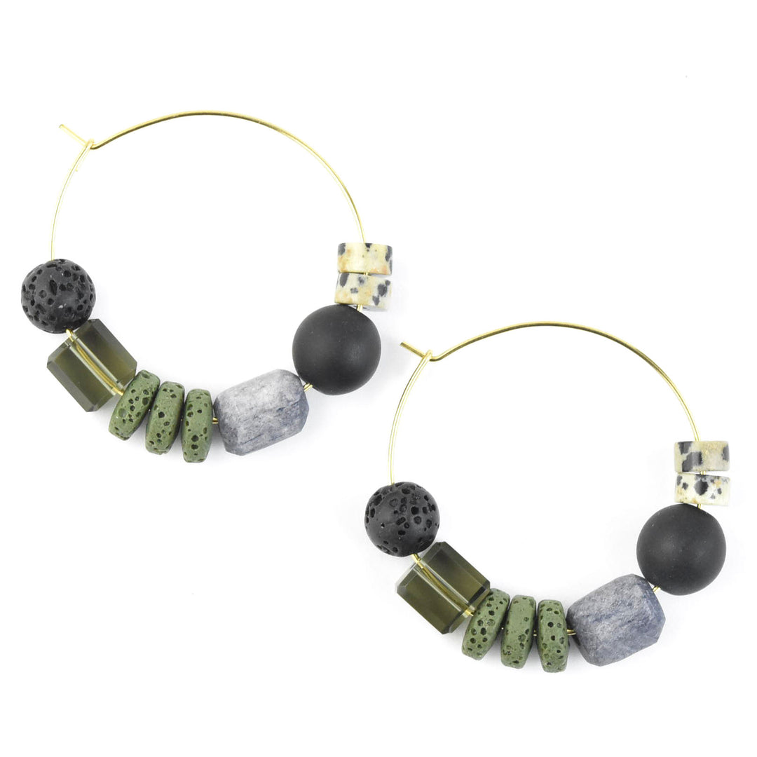 Multi-stone Hoops in Black