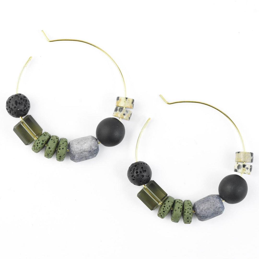 Multi-stone Hoops in Black