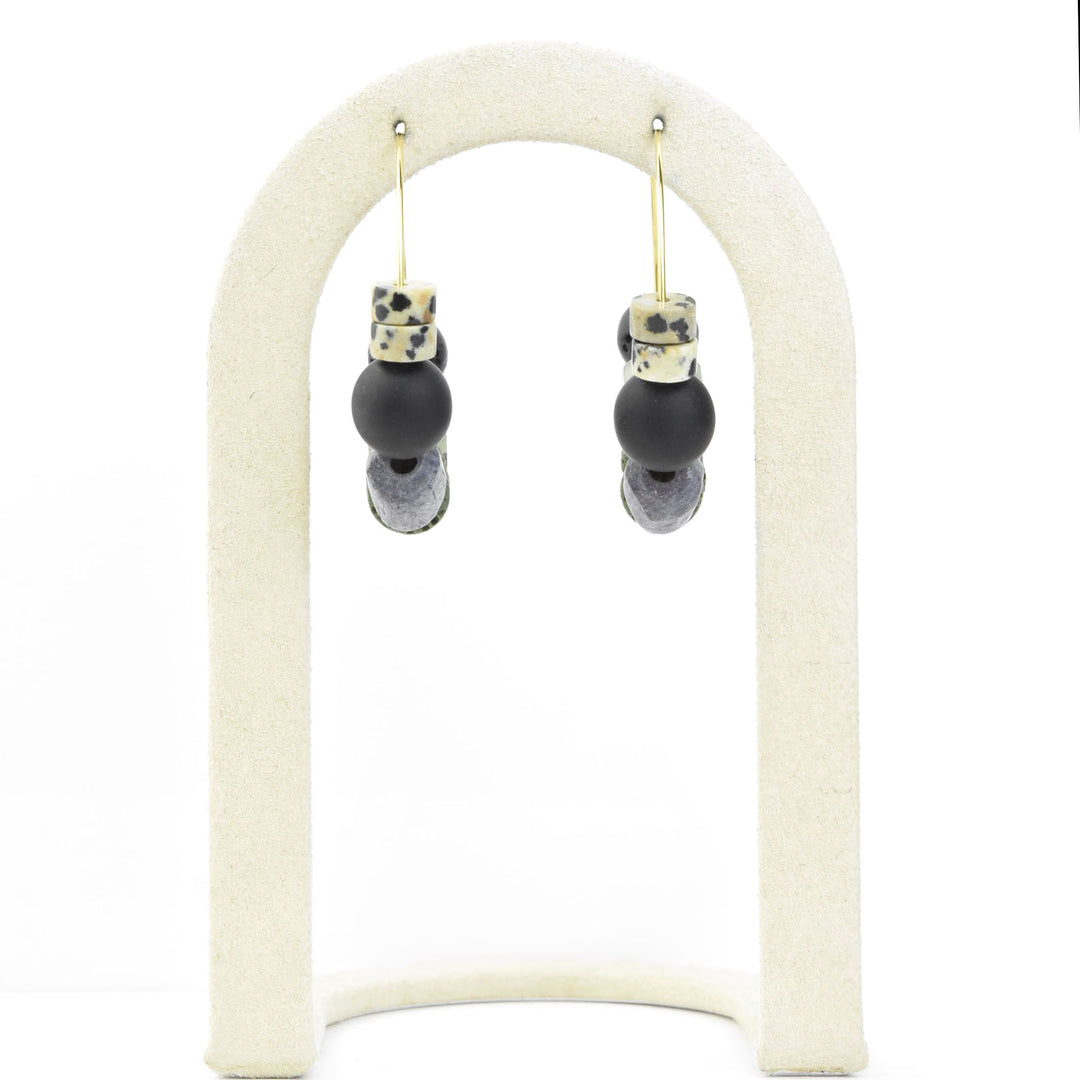 Multi-stone Hoops in Black