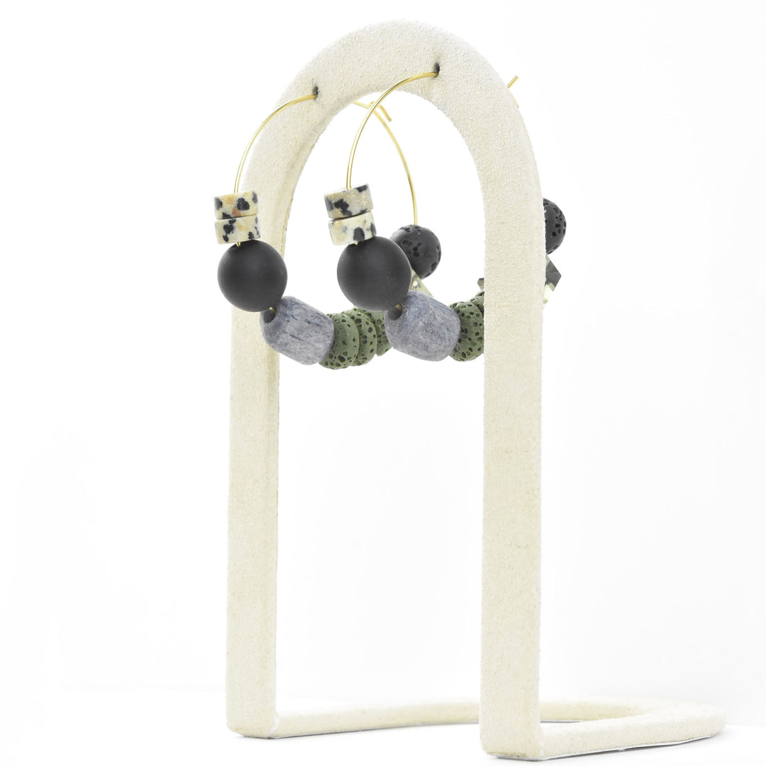 Multi-stone Hoops in Black