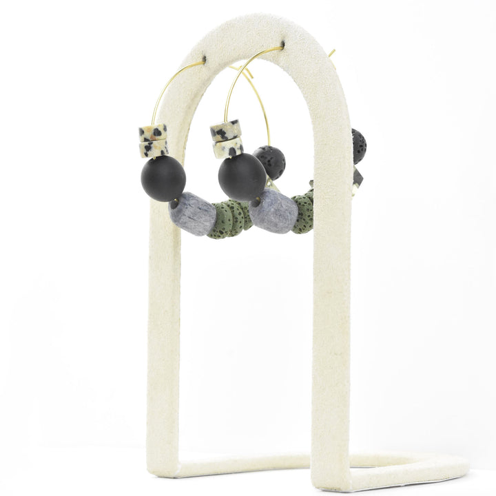 Multi-stone Hoops in Black