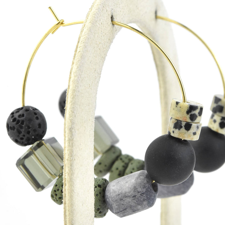 Multi-stone Hoops in Black