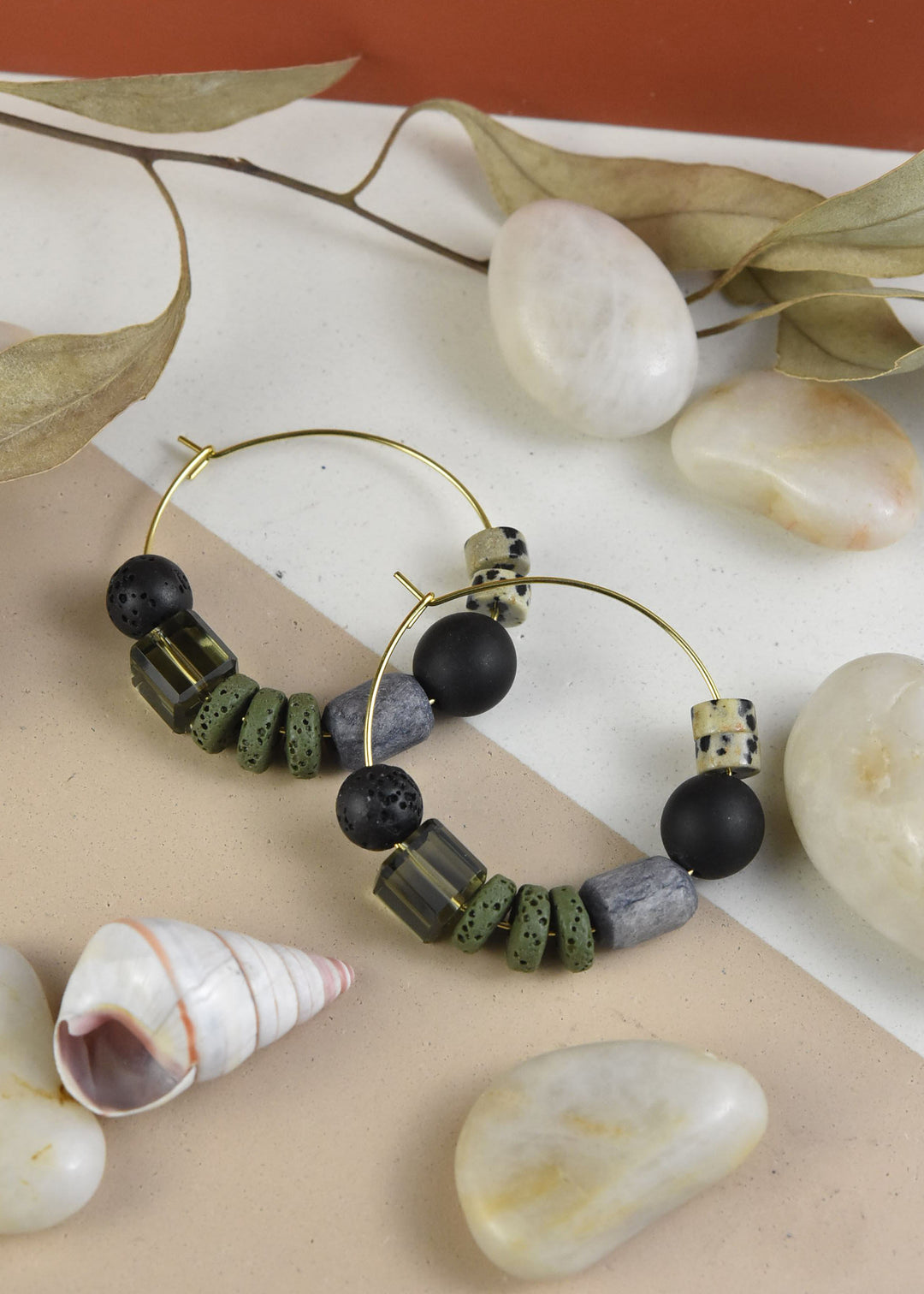 Multi-stone Hoops in Black