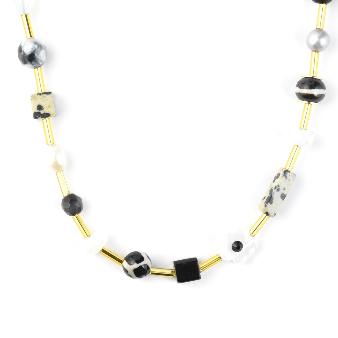 Black & White Beaded Necklace