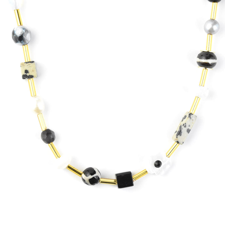 Black & White Beaded Necklace