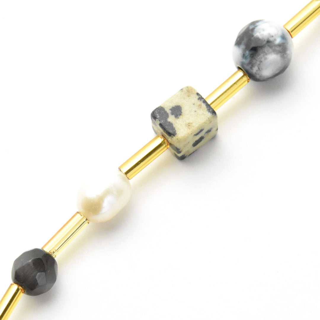 Black & White Beaded Necklace