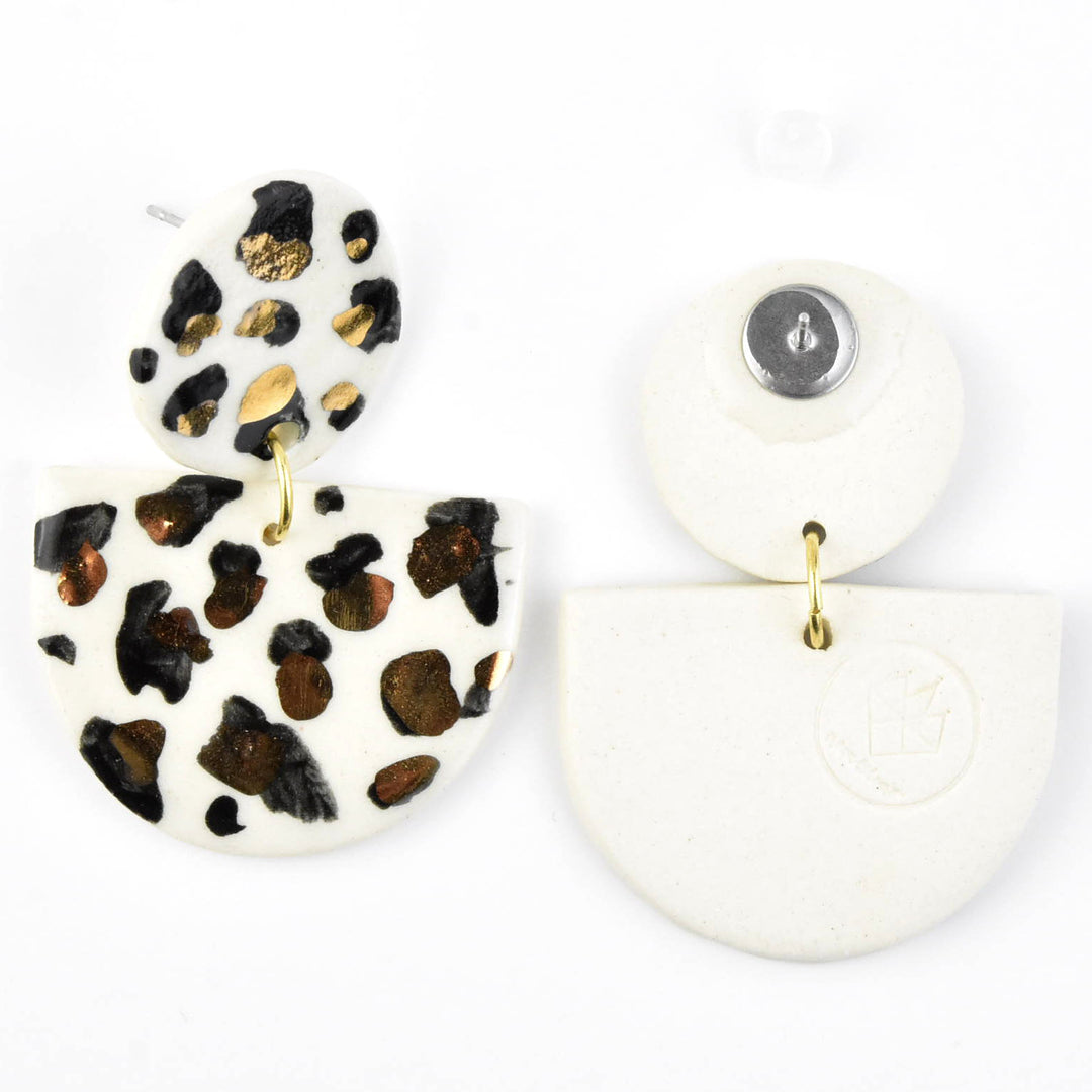 Black & White Leopard Statement Earrings