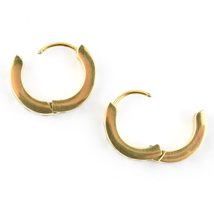 Checkered Chunky Huggie Hoops - Goldmakers Fine Jewelry