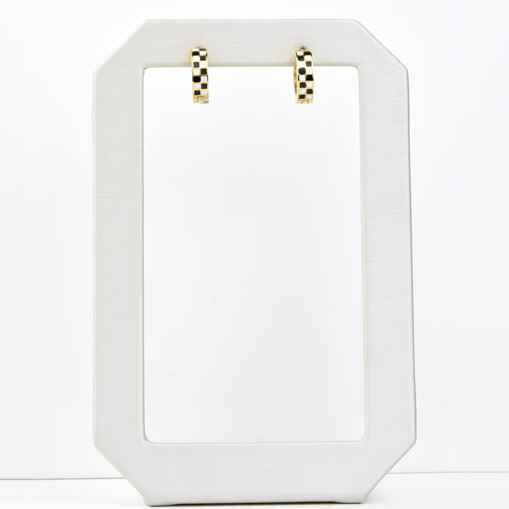 Checkered Chunky Huggie Hoops - Goldmakers Fine Jewelry