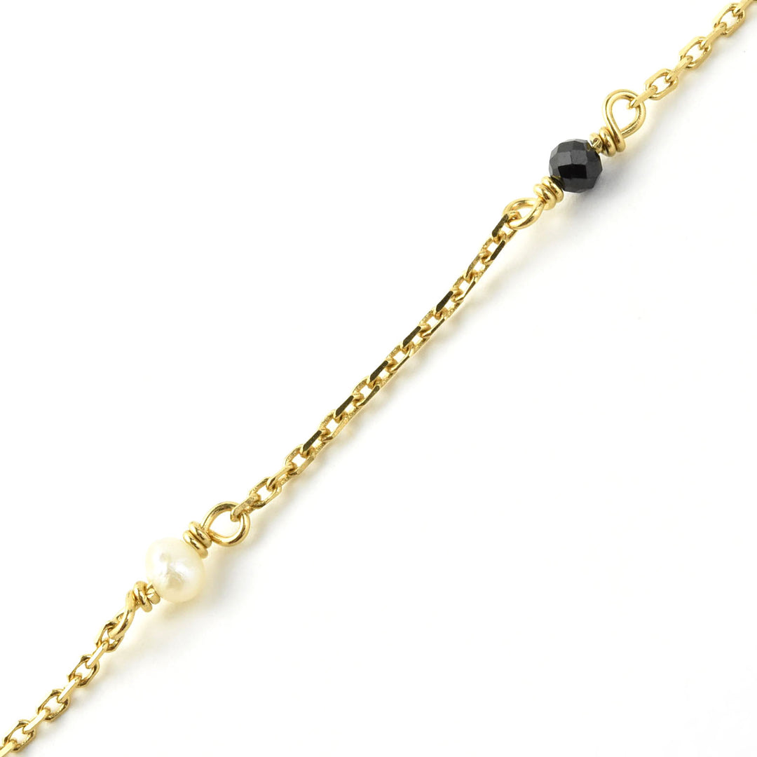 Petite Labradorite & Pearl Necklace