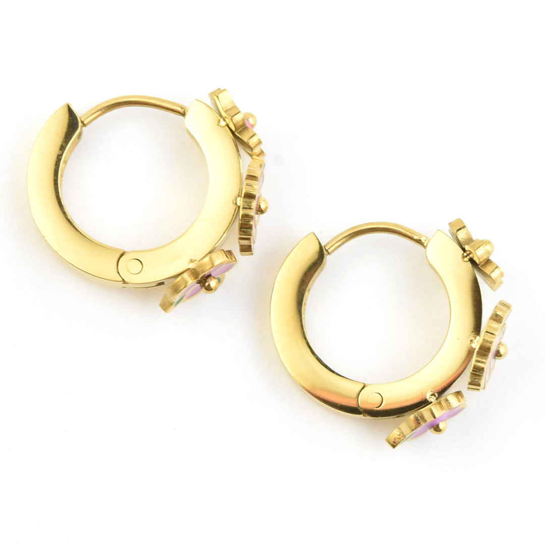 Bloom Trio 3D Huggie Hoops - Goldmakers Fine Jewelry