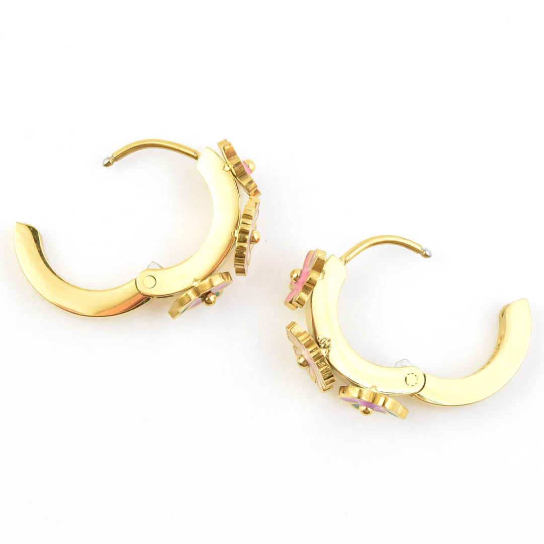 Bloom Trio 3D Huggie Hoops - Goldmakers Fine Jewelry