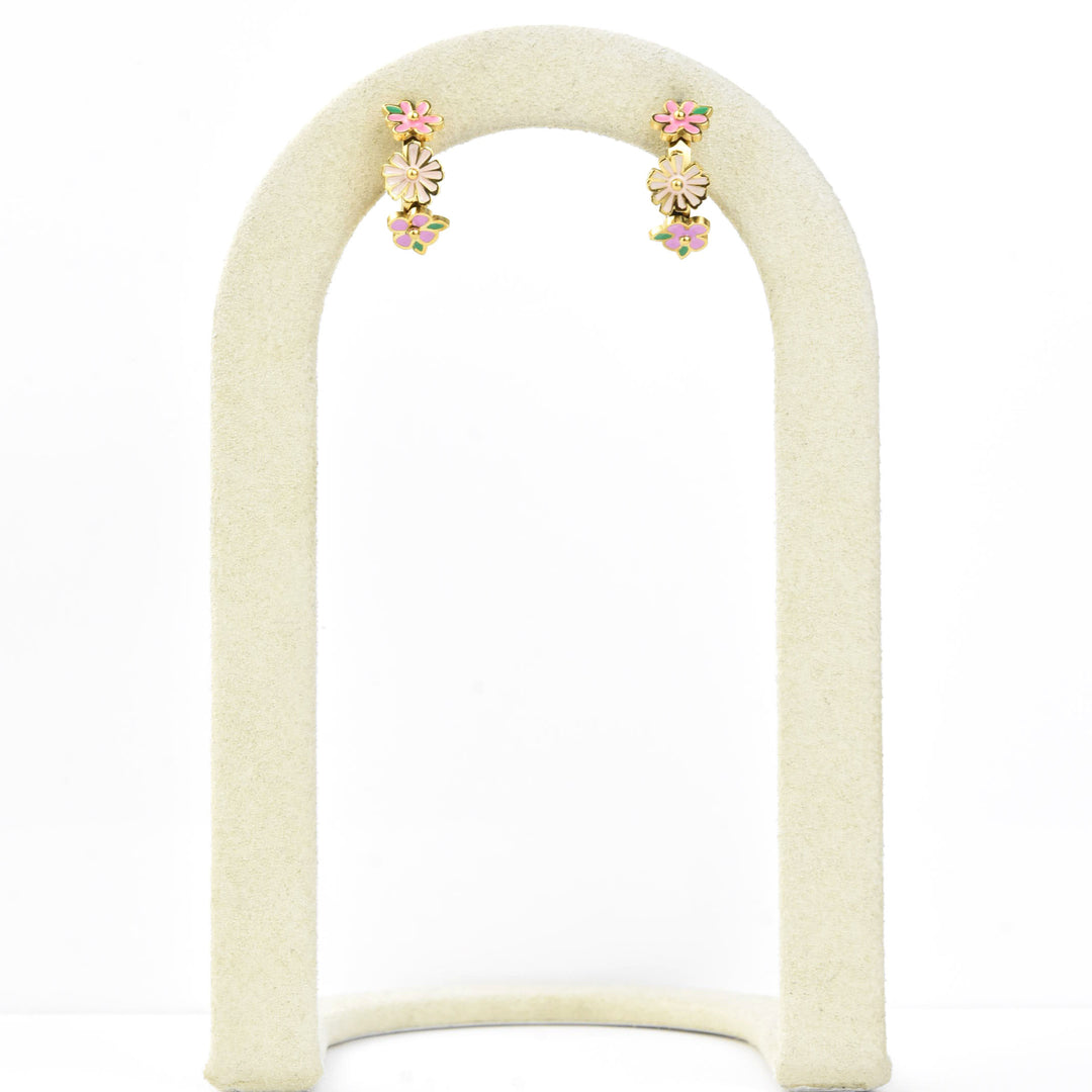 Bloom Trio 3D Huggie Hoops - Goldmakers Fine Jewelry