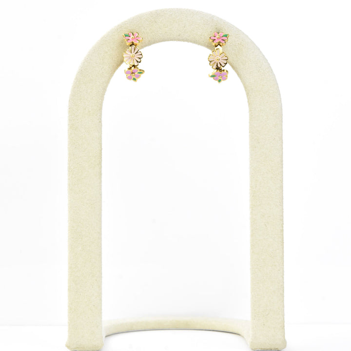 Bloom Trio 3D Huggie Hoops - Goldmakers Fine Jewelry