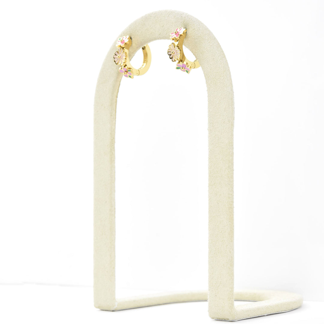 Bloom Trio 3D Huggie Hoops - Goldmakers Fine Jewelry
