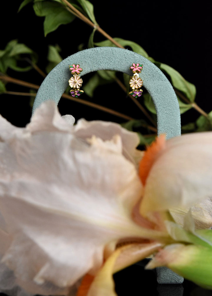 Bloom Trio 3D Huggie Hoops - Goldmakers Fine Jewelry