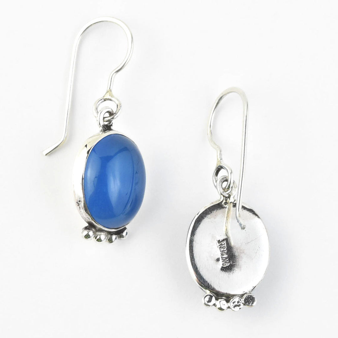 Oval Stone Drop Earrings - Goldmakers Fine Jewelry