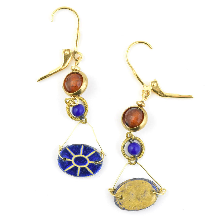 Blue Sun Art Glass Dangles