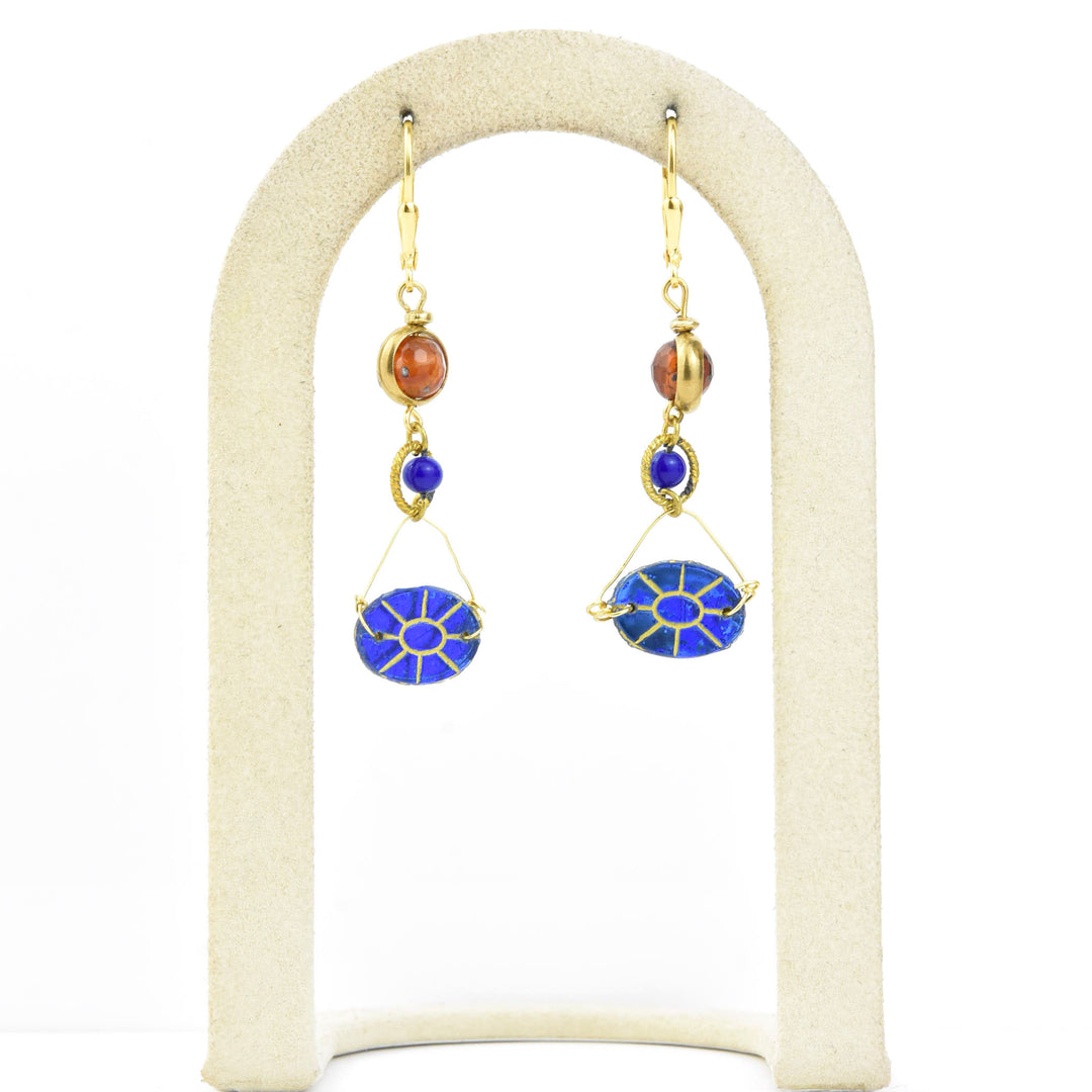 Blue Sun Art Glass Dangles