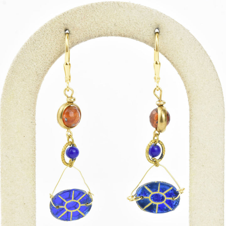 Blue Sun Art Glass Dangles