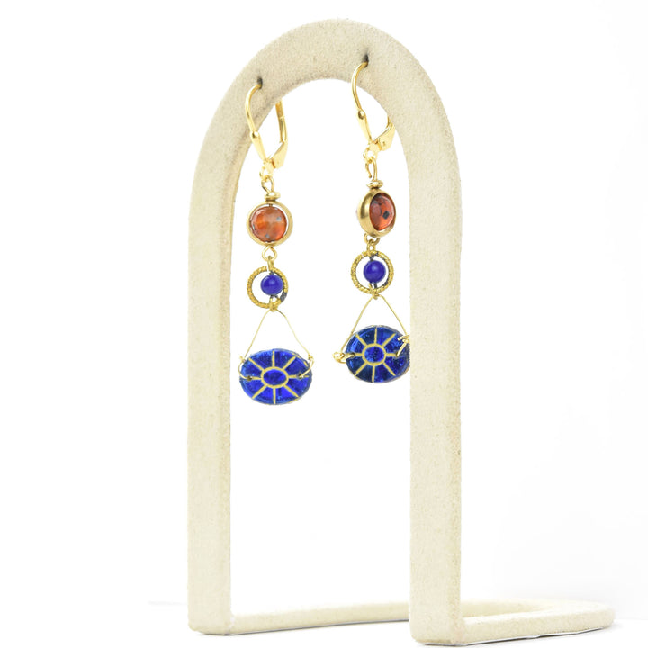 Blue Sun Art Glass Dangles