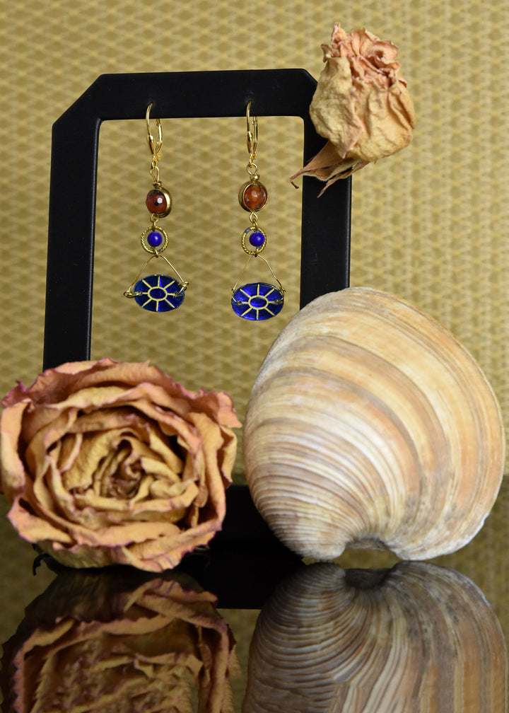 Blue Sun Art Glass Dangles
