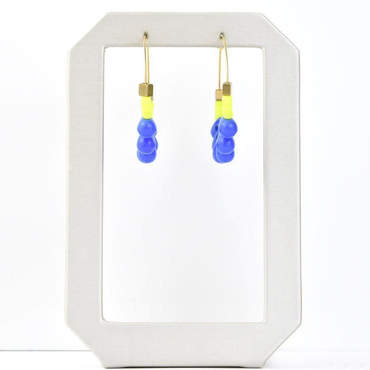 Blue and Neon Yellow Hoops - Goldmakers Fine Jewelry