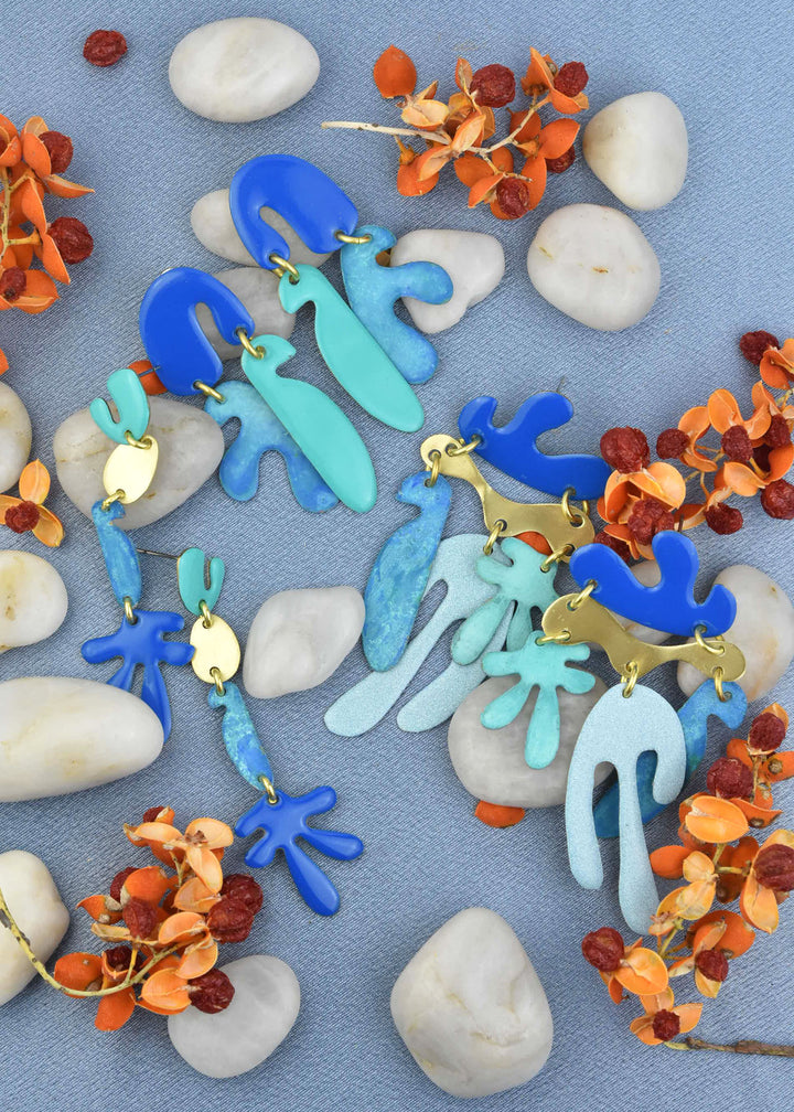 Cutout Earrings MD in Mix Blue