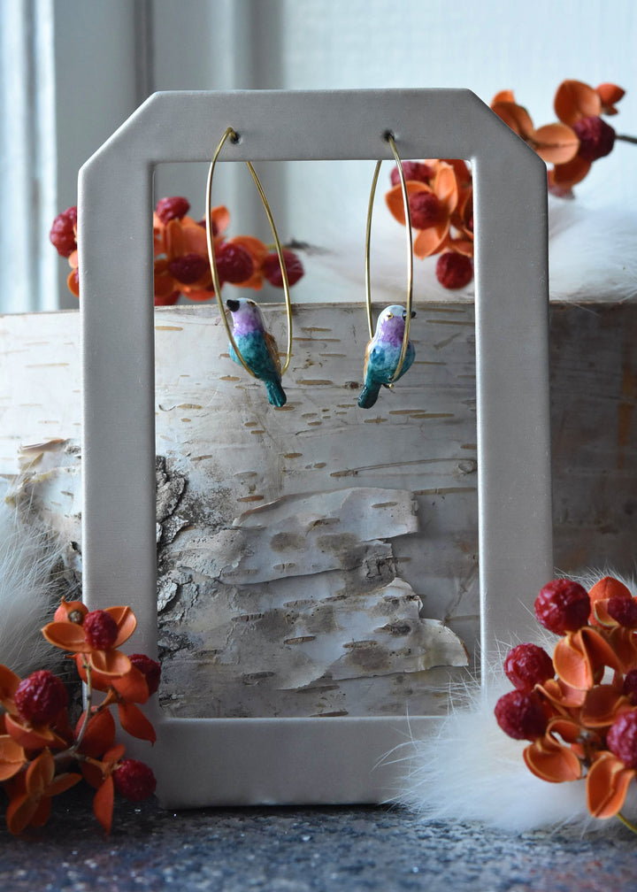 Blue Belly Bird Hoops