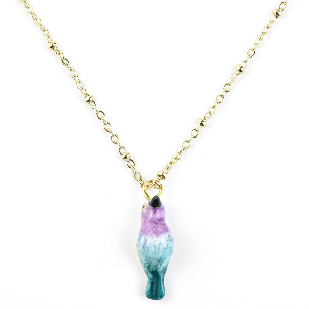 Blue Belly Bird Necklace